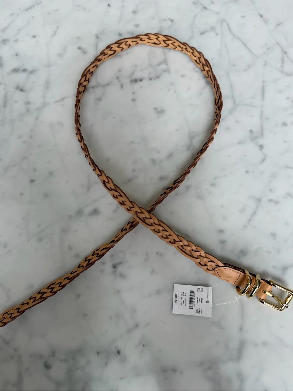 J.Crew Skinny Braided Belt in Italian Leather - NWT - Picture 3 of 7